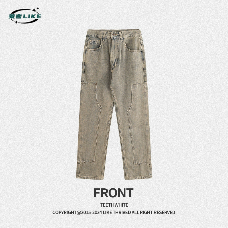 厂家直销男士水洗修身牛仔裤，休闲高街风直筒长裤，夏季必备，时尚百搭