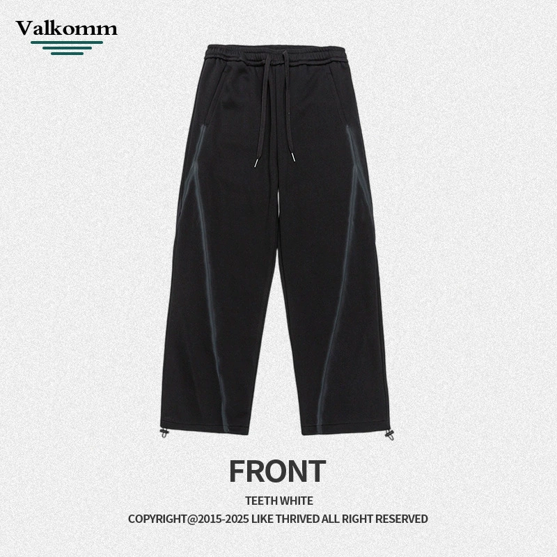 高品质青年宽松休闲牛仔裤，春秋款，纯色拼接直筒设计，免烫透气，适合户外运动