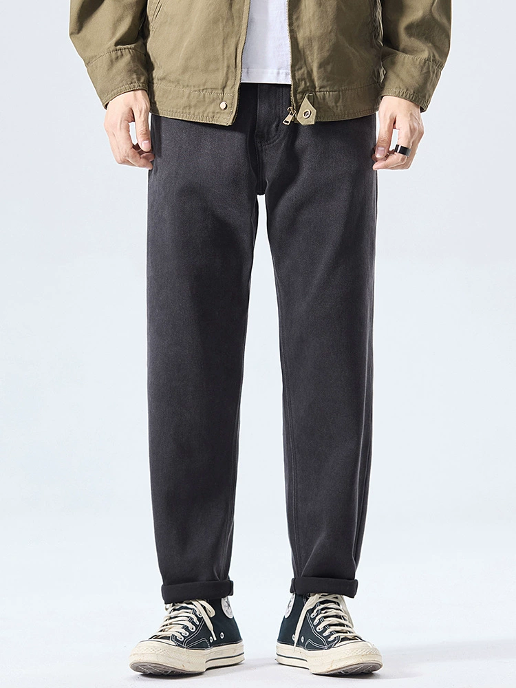 厂家直销男士锥形牛仔裤，显高修身设计，复古水洗风格，秋季休闲，多口袋长裤