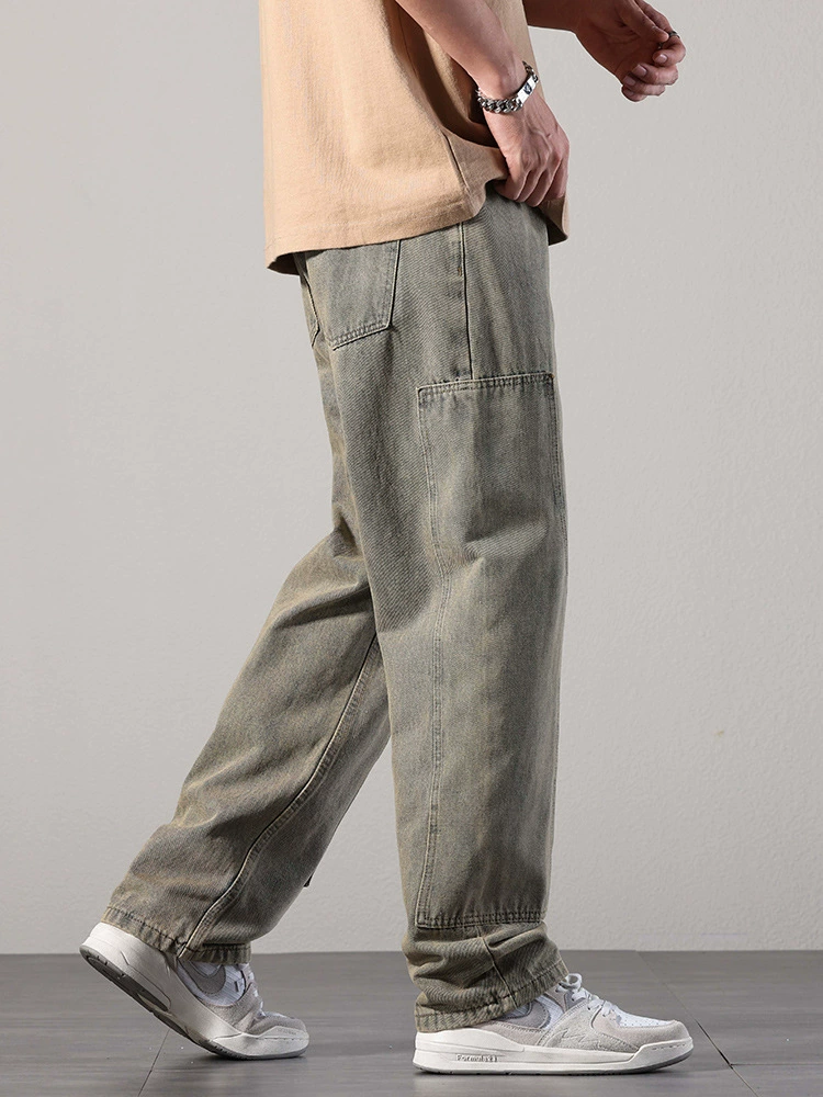 厂家直销男士水洗修身牛仔裤，休闲高街风直筒长裤，夏季必备，时尚百搭