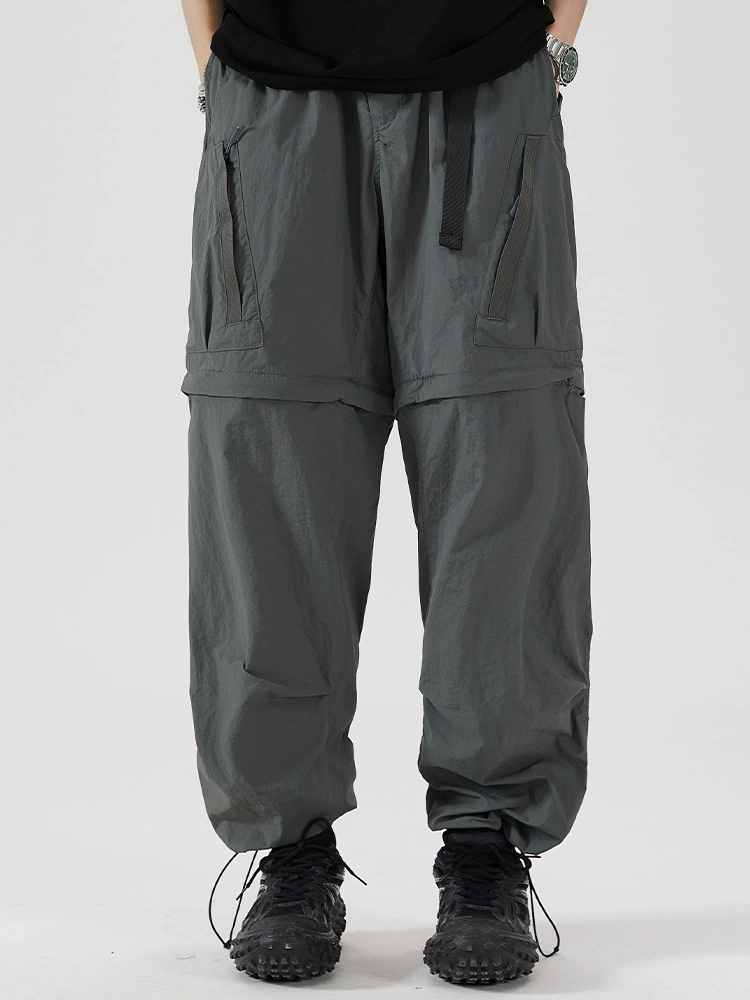 厂家直销青年男士防风防水休闲工装裤，薄款直筒型，夏季户外运动，多口袋设计
