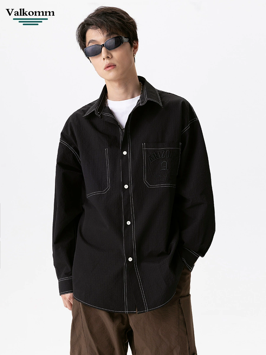 厂家直销男士透气刺绣宽松牛仔外套，春秋休闲薄款高街风格