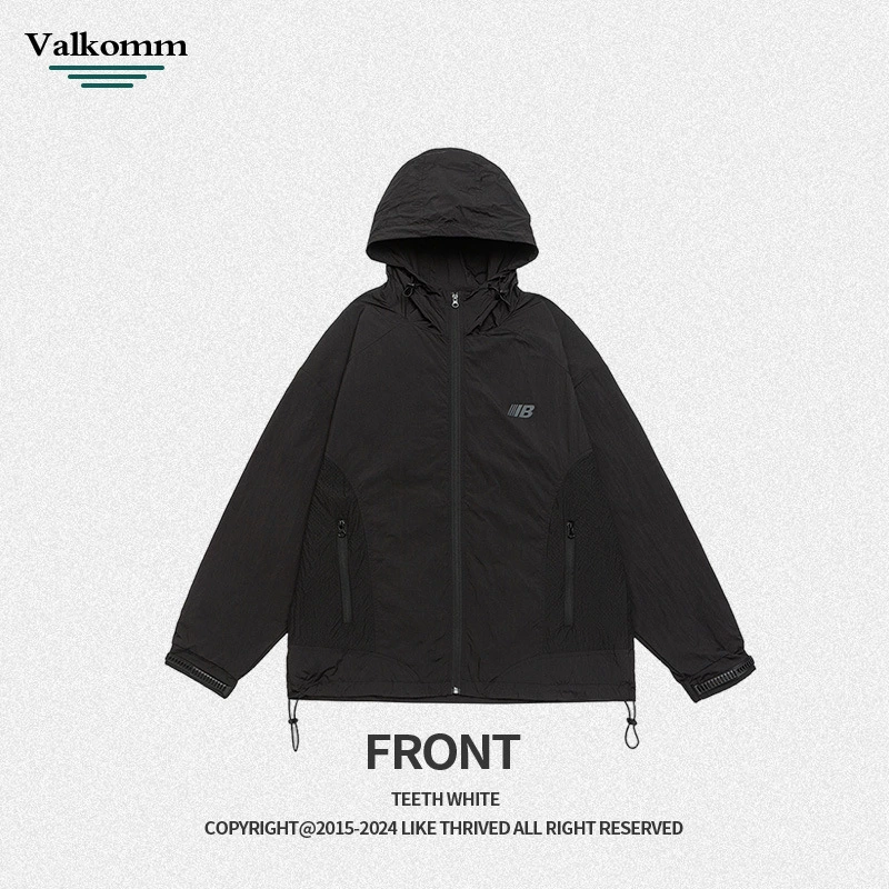 厂家直销男士宽松拼色牛仔外套，防风防水休闲款，春秋季，轻薄透气