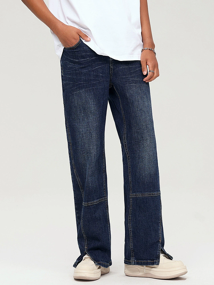 厂家直销男士高品质水洗微喇牛仔裤，修身阔腿，春秋休闲风格，时尚潮流设计