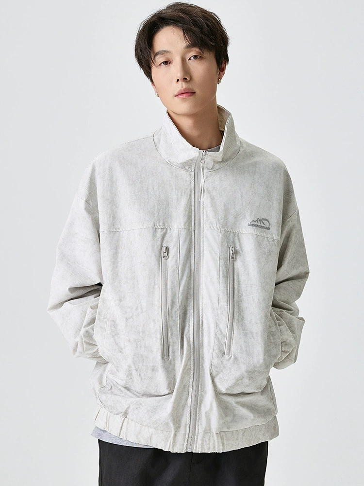 厂家直销男士宽松轻薄休闲牛仔外套,春秋季，多口袋、防风刺绣设计