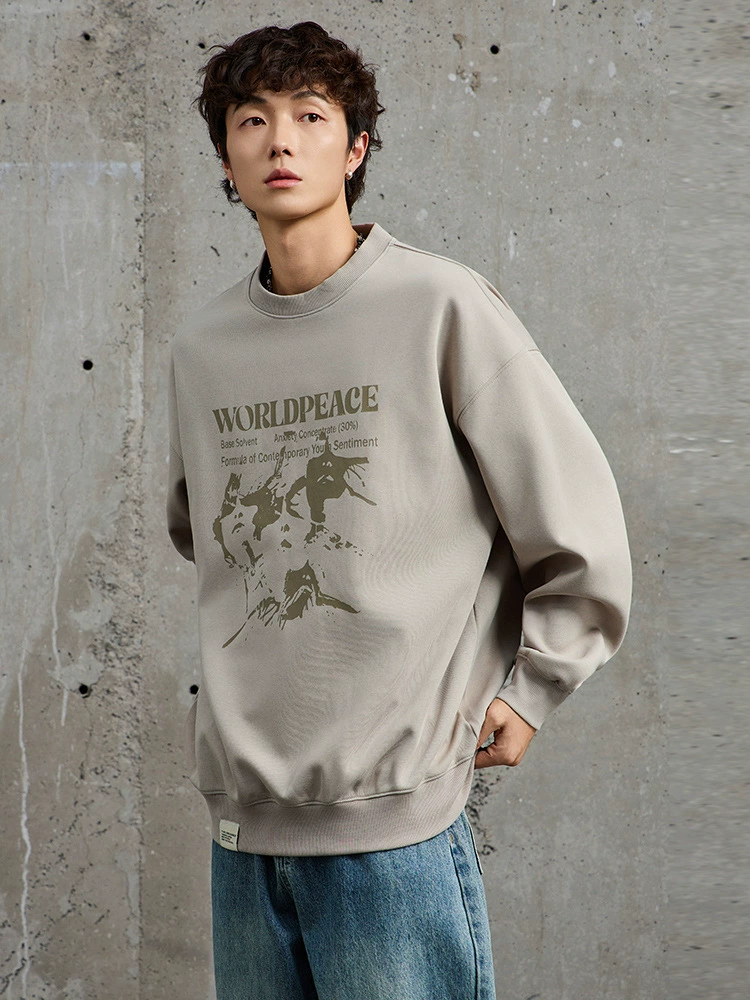 厂家直销男士宽松人物印花牛仔外套，春秋休闲，优质棉料，时尚百搭