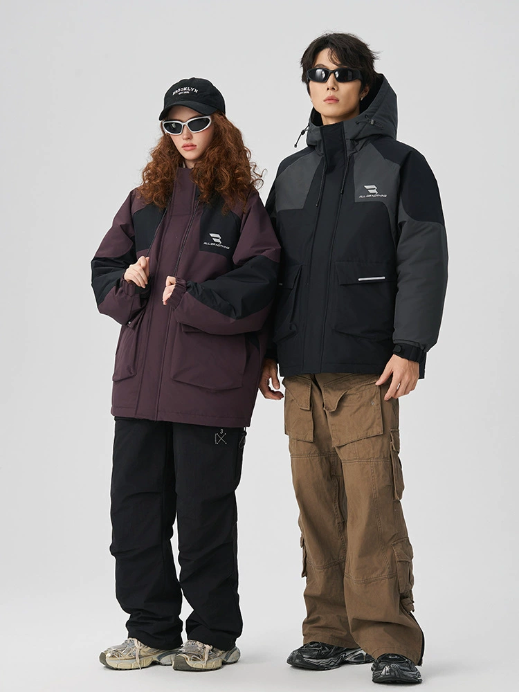 厂家直销男士加厚宽松羽绒服，长款防寒黑色外套，冬季休闲，防风防水，适合青少年穿着