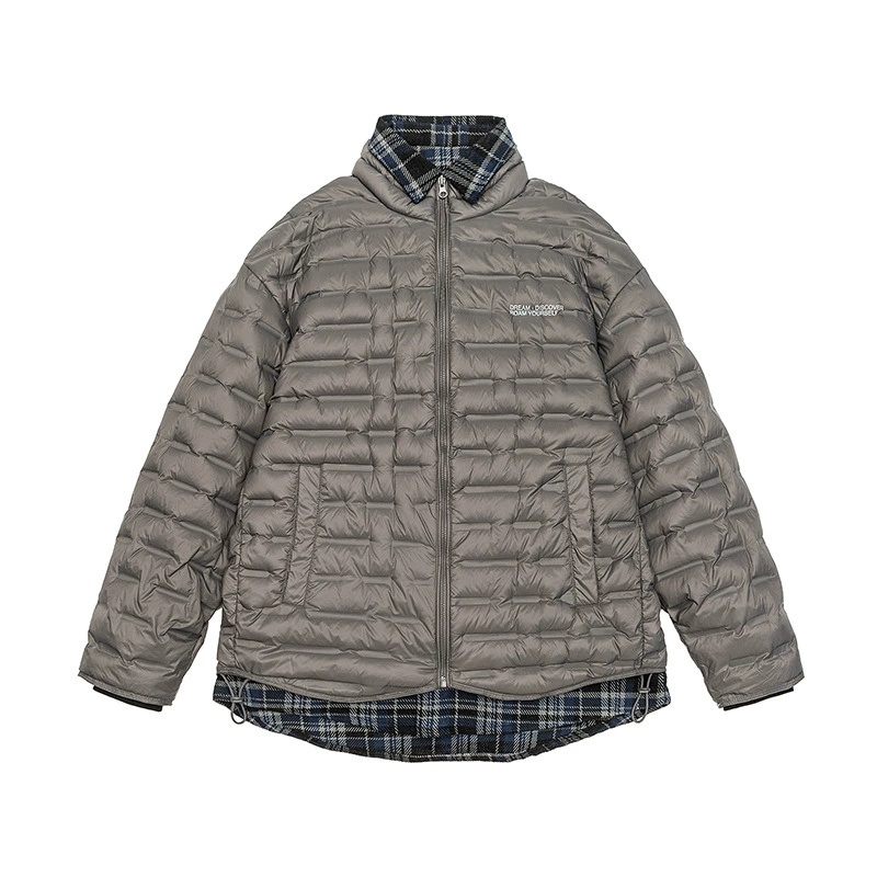 厂家直销男士宽松加厚羽绒服外套，90%白鸭绒，休闲风格，冬季防寒抗寒，立领设计，适合青少年