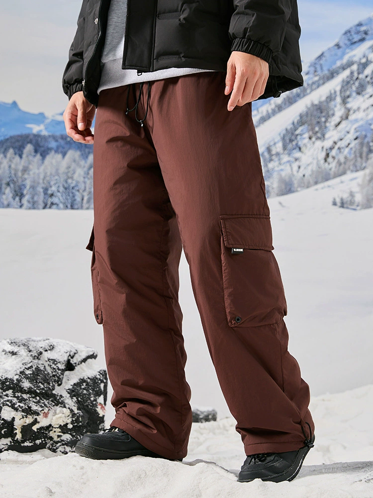 厂家直销男士加厚保暖工装裤，防风防寒宽松束脚裤，冬季户外直筒牛仔裤，舒适耐穿多口袋设计