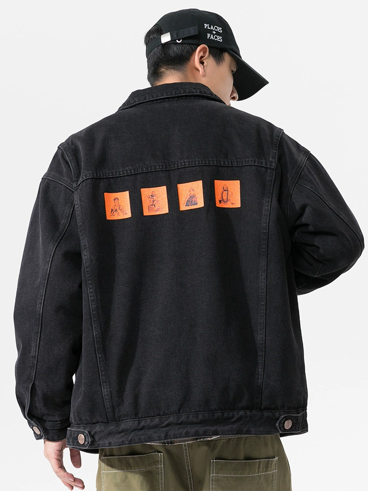 厂家直销青年加厚加绒保暖牛仔外套，时尚宽松型，冬季休闲，高级感设计