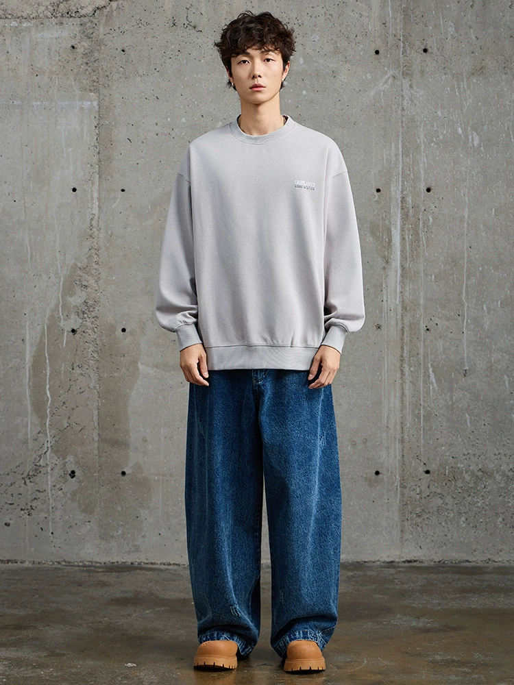 厂家直销男士宽松印花牛仔外套，春秋休闲风格，日常多口袋设计