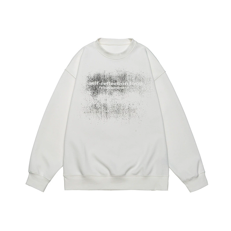 厂家直销男士宽松印花短袖卫衣，休闲风格，春秋季适合青少年穿着