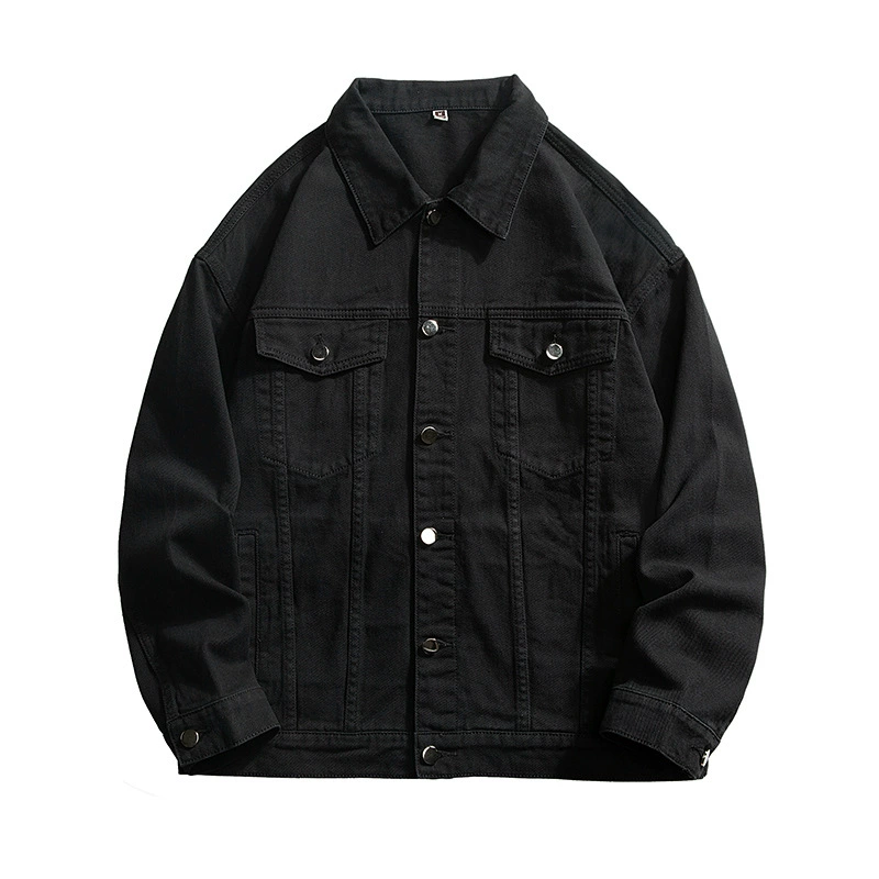 厂家直销青年宽松牛仔外套，简约设计，多口袋，春秋日常，免烫处理