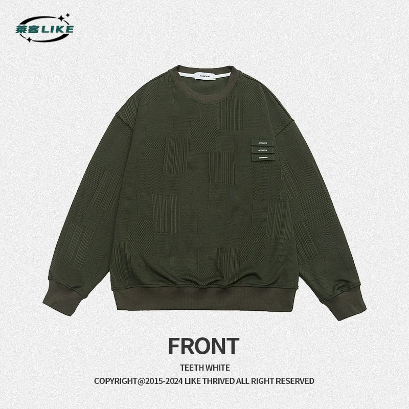 厂家直销男士宽松透气长袖休闲卫衣，春秋日常，高品质免烫处理