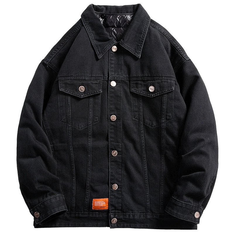 厂家直销加厚男士复古牛仔外套，宽松版型，秋季保暖，耐磨绒面，日常休闲风格