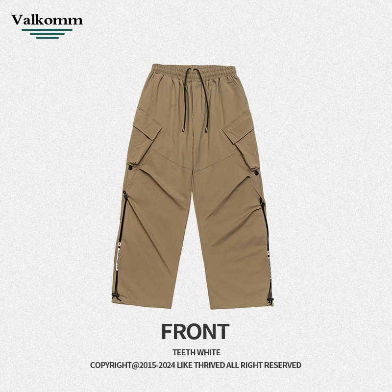 厂家直销男士宽松工装裤，秋季高街潮流直筒设计，休闲风格，多口袋印花长裤