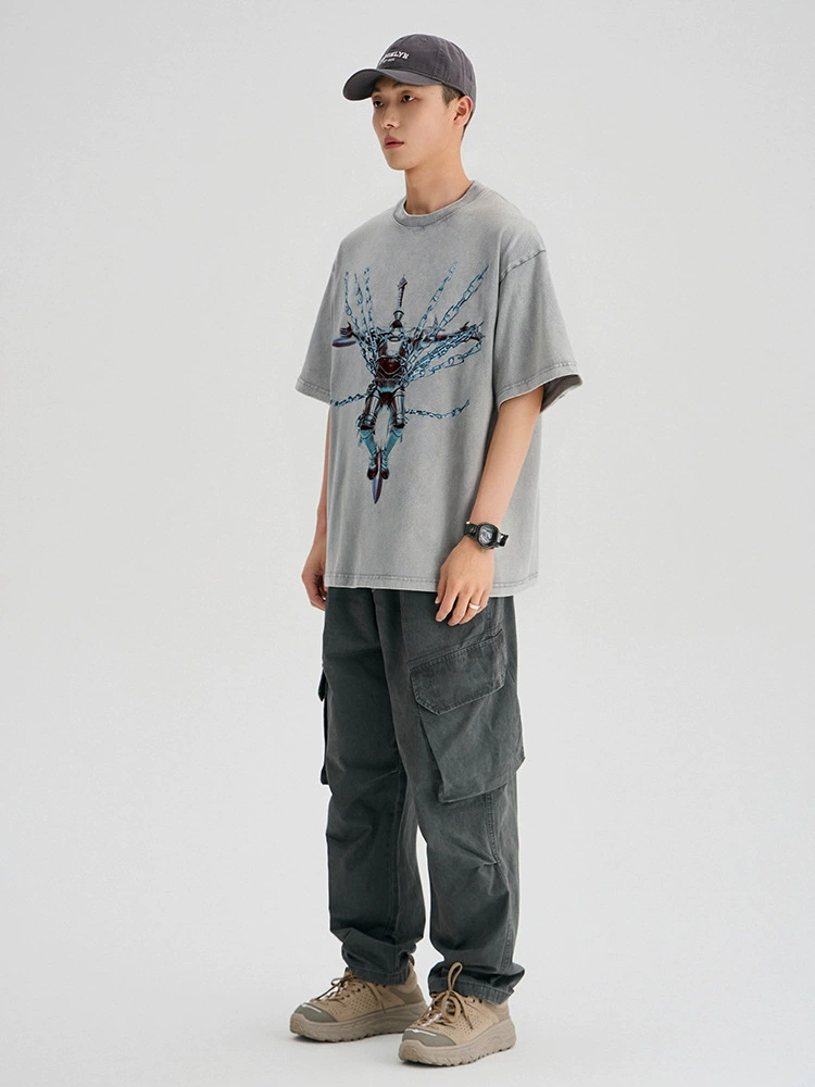 厂家直销男士宽松修身水洗牛仔裤，夏季休闲风格，透气舒适设计