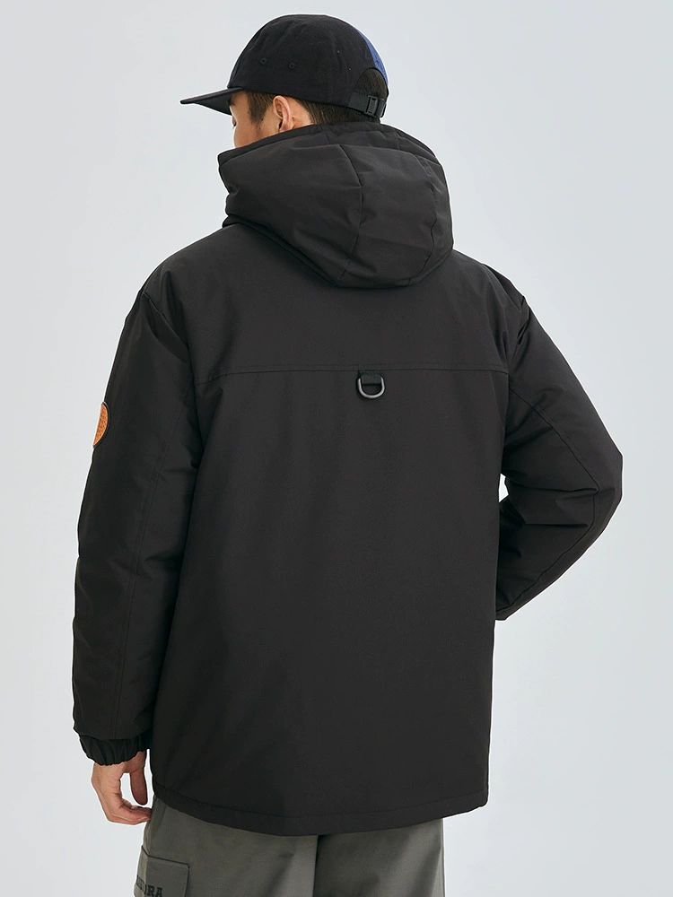 厂家直销男士加厚防风连帽羽绒服，修身冬季休闲外套，适合户外活动，时尚青年风格