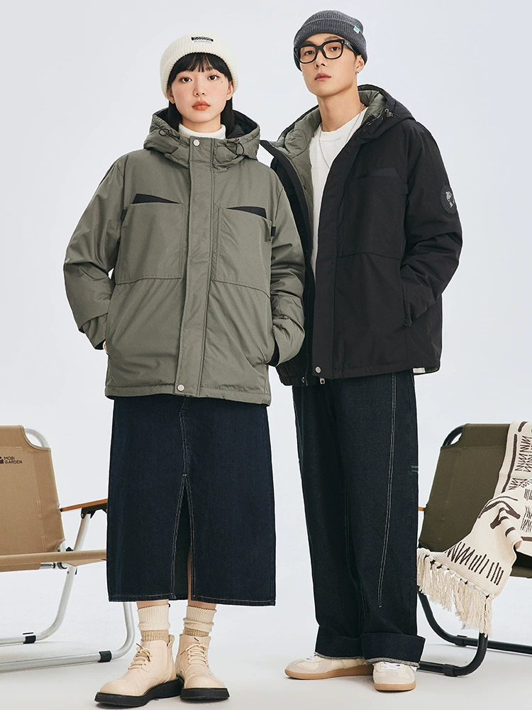 厂家直销男士冬季加厚连帽工装外套，合体型，青春流行风格，多口袋设计，适合日常穿着