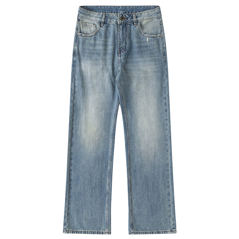 厂家直销男士宽松做旧牛仔裤，春秋新款直筒设计，青春潮流日常长裤