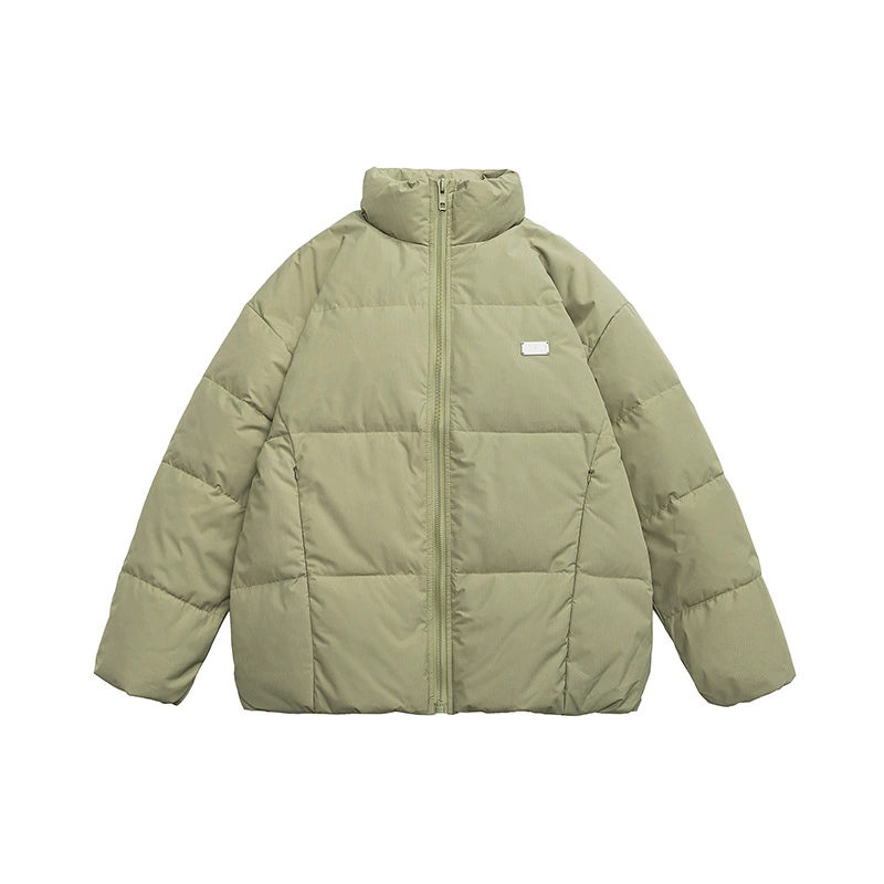 厂家直销青年男士加厚防风羽绒服宽松型，简约设计休闲风格，适合冬季多口袋时尚外套