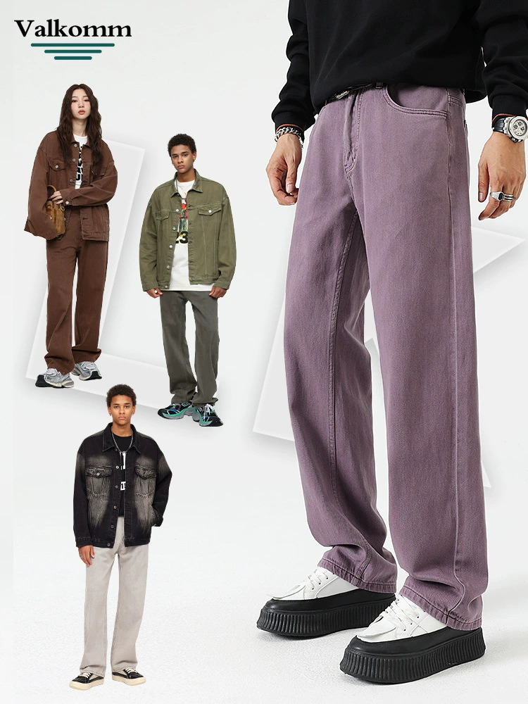 厂家直销男士加绒牛仔裤，修身直筒设计，四季适用，水洗工艺，青春流行款式