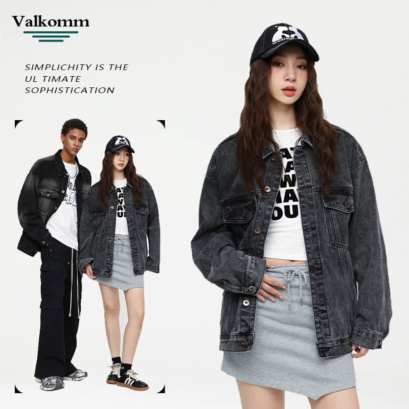 厂家直销青年加厚加绒保暖牛仔外套，时尚宽松型，冬季休闲，高级感设计