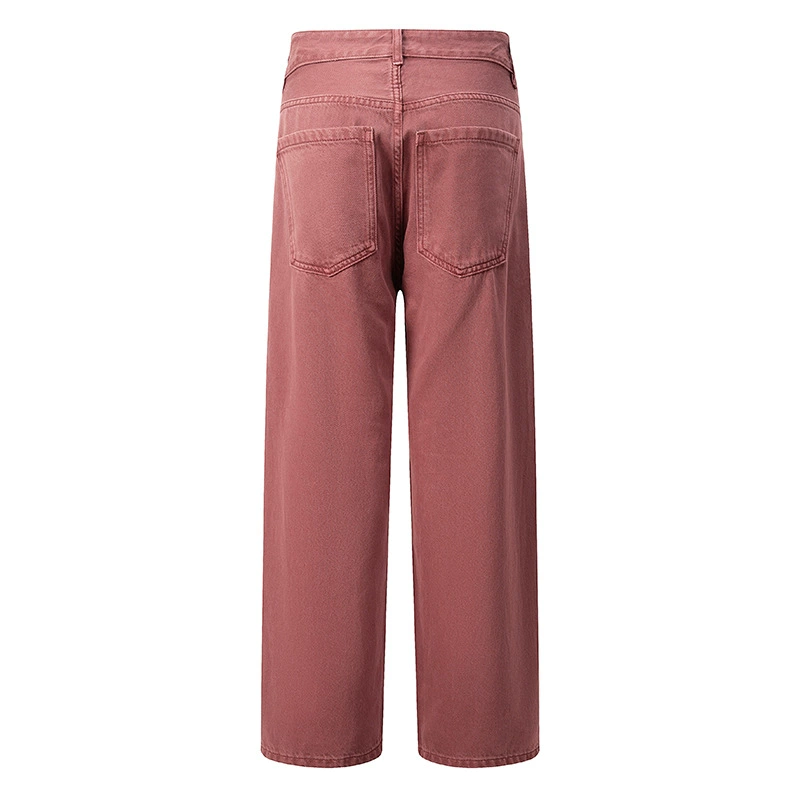 厂家直销男士修身多巴胺配色直筒牛仔裤，春秋季休闲风格，水洗工艺