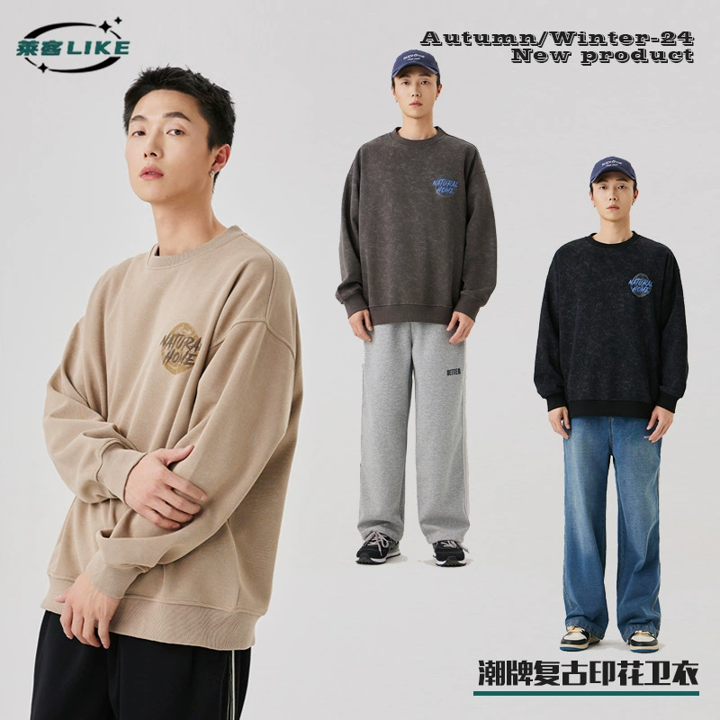 厂家直销男士宽松百搭印花牛仔外套，春秋日常、高街流行风格，数码印花潮流设计