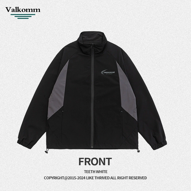 厂家直销青年男士宽松夹克，防水耐磨，牛仔外套，休闲风格，春季适用，拼色设计，免烫处理