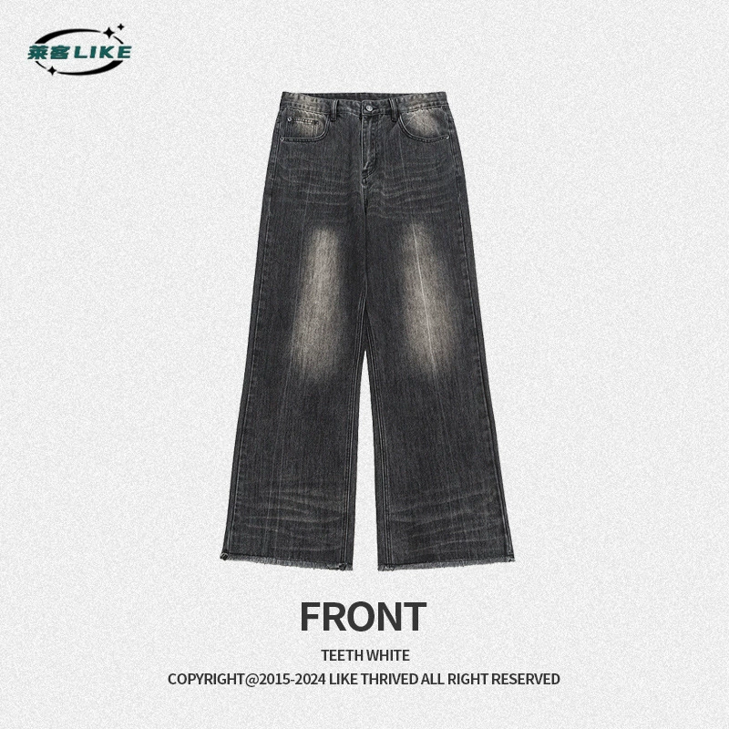 厂家直销青年水洗微喇牛仔裤，夏季高街时尚百搭，舒适基础款