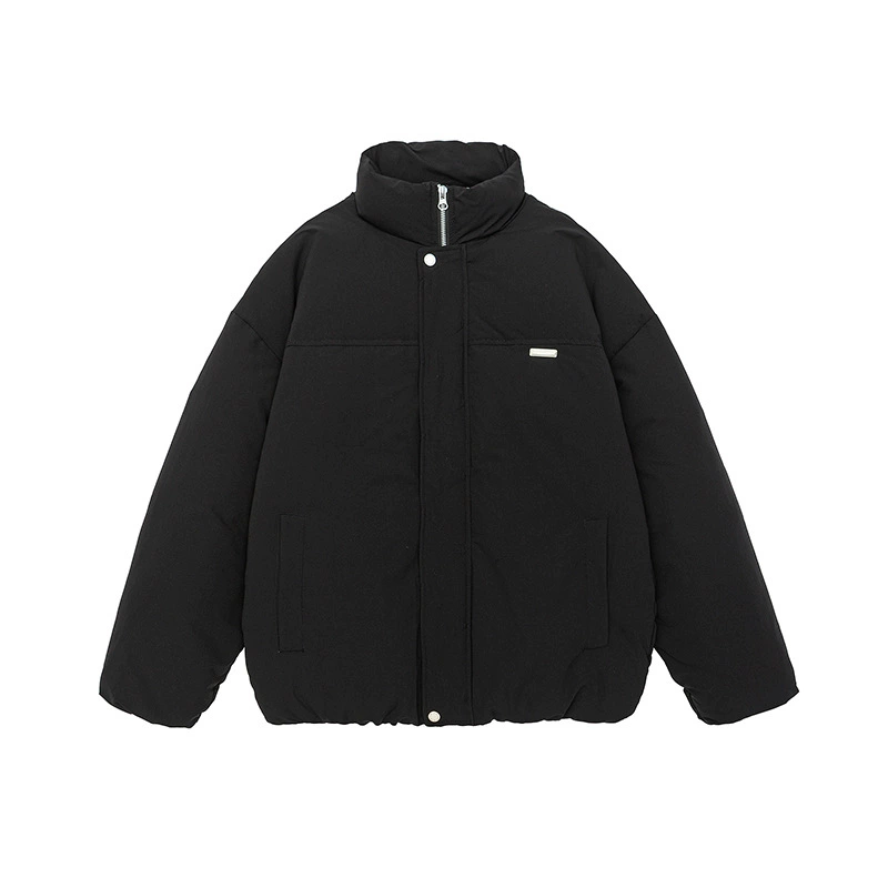 厂家直销男士加厚保暖羽绒外套，时尚简约风格，适合日常穿搭，冬季防寒必备，黑灰色款式可选