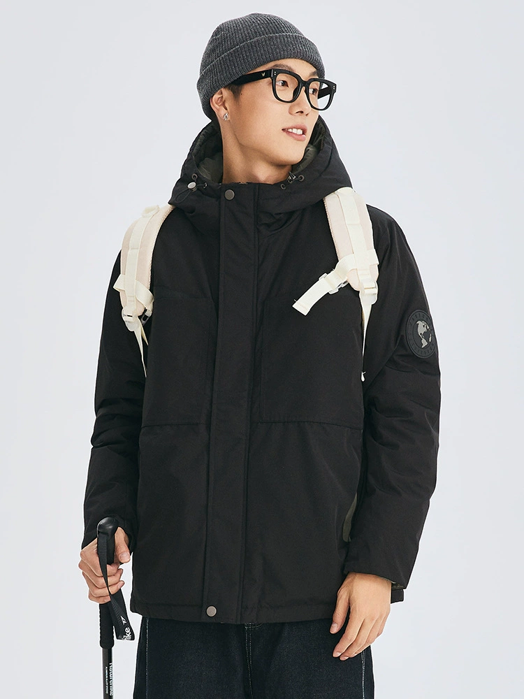 厂家直销男士冬季加厚连帽工装外套，合体型，青春流行风格，多口袋设计，适合日常穿着