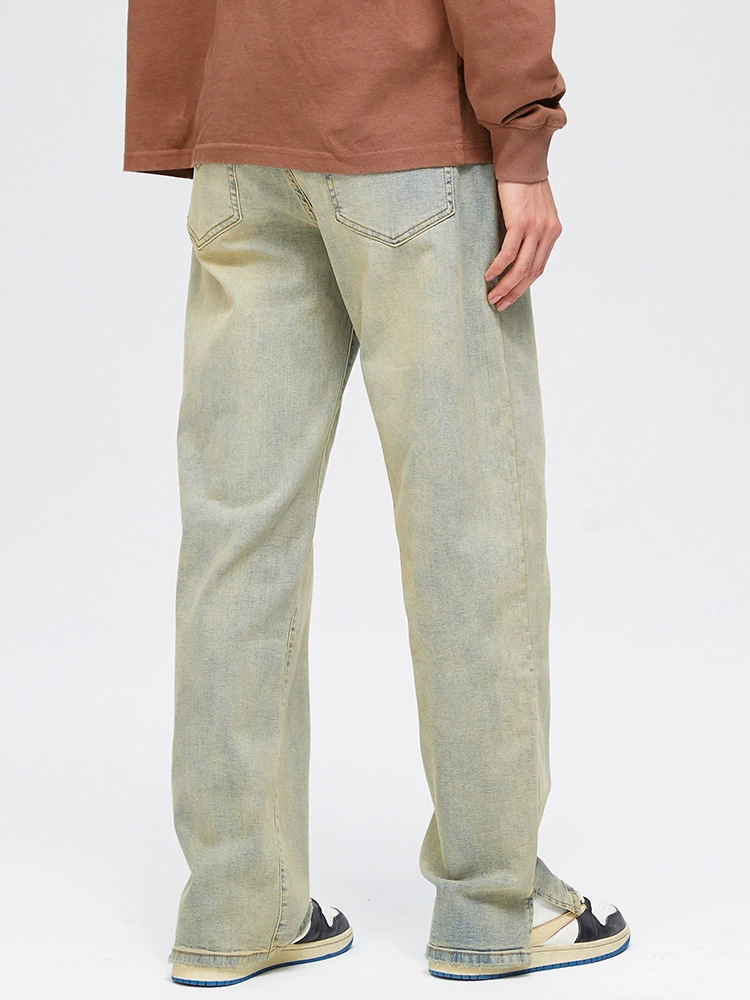 厂家直销青年男士水洗宽松直筒牛仔裤，夏季休闲，弹力透气设计