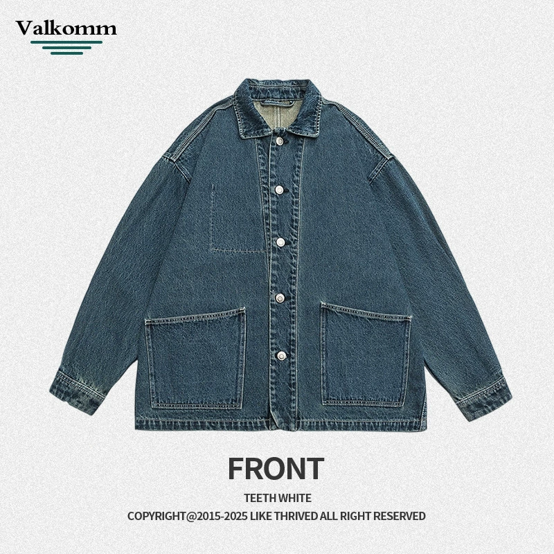 厂家直销青年宽松水洗牛仔外套，春秋休闲款，透气耐磨防风设计