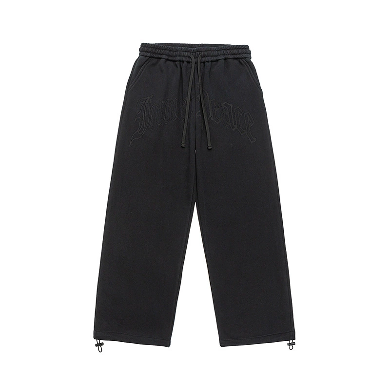 厂家直销男士阔腿休闲裤，春秋款透气印花设计，棉质直筒长裤，适合日常穿着，高街潮流风格