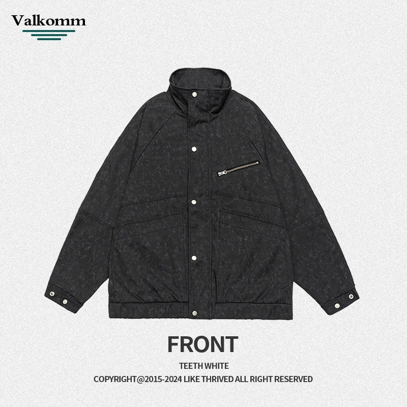 厂家直销男士宽松透气夹克外套，春秋休闲，高街潮流设计，罗纹底摆