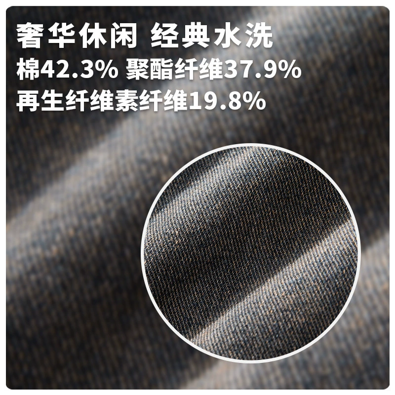 厂家直销男士高街风潮牌做旧牛仔外套宽松夹克，春秋季日常休闲，耐磨面料多口袋设计