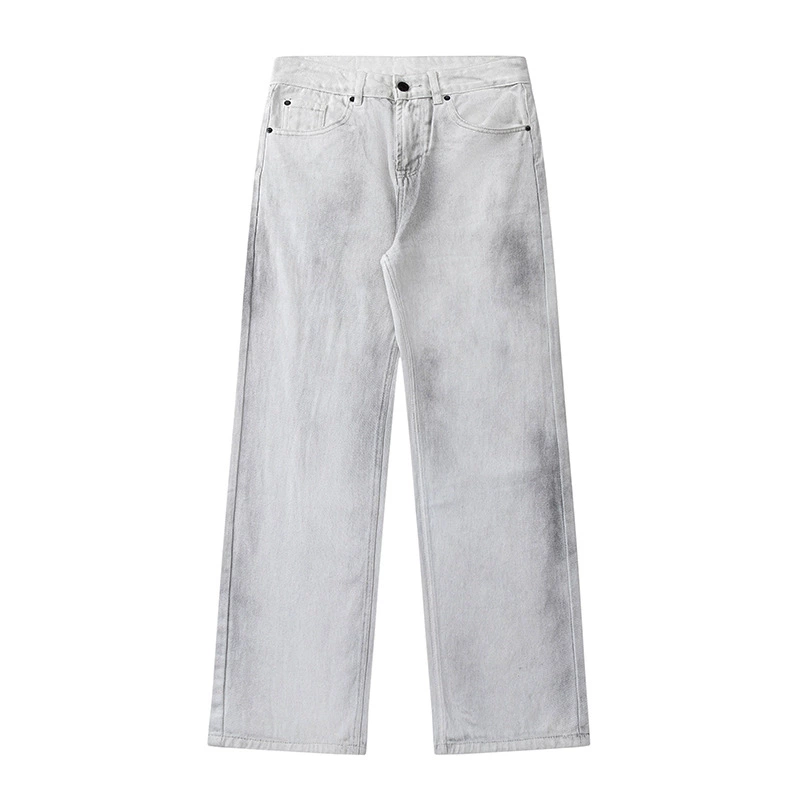 厂家直销男士宽松水洗牛仔裤，高街风格直筒长裤，秋季休闲，复古潮流设计