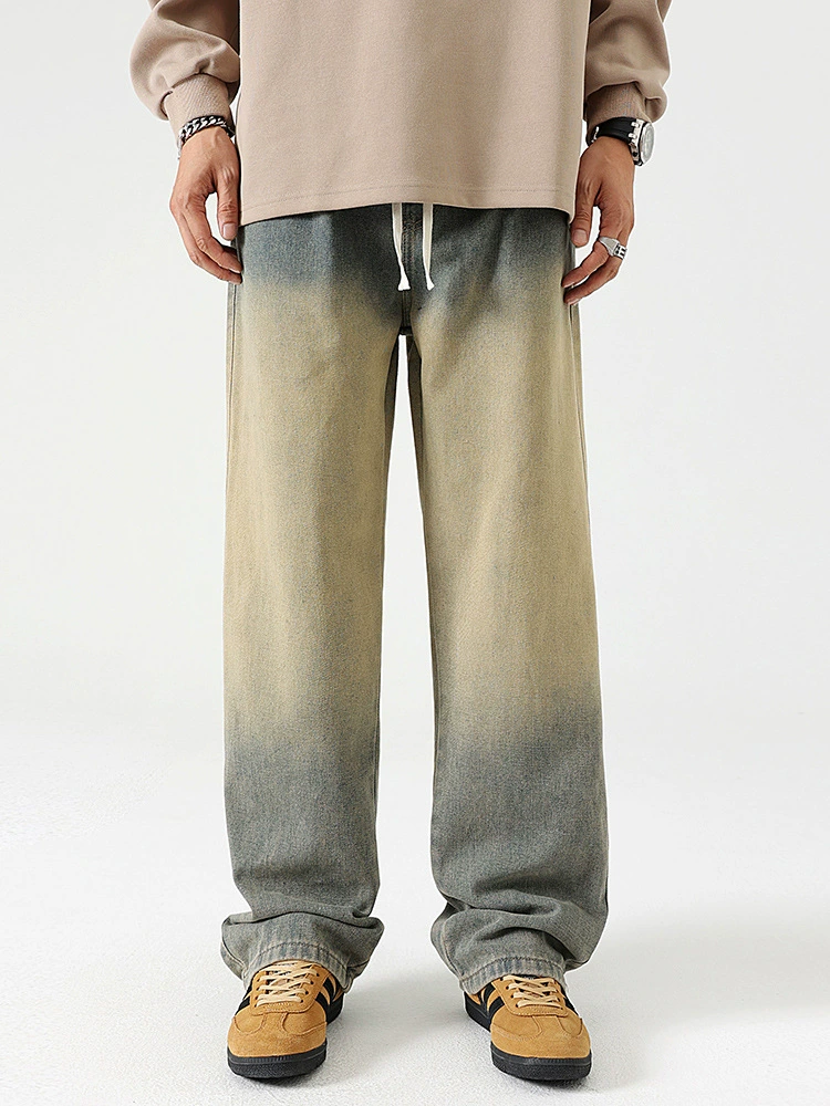 厂家直销男士修身复古风牛仔裤，四季休闲款，经典水洗长裤