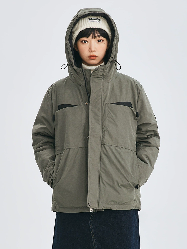 厂家直销男士冬季加厚连帽工装外套，合体型，青春流行风格，多口袋设计，适合日常穿着