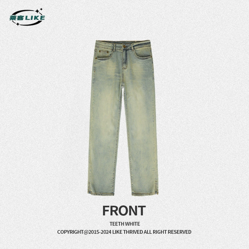 厂家直销青年男士水洗宽松直筒牛仔裤，夏季休闲，弹力透气设计