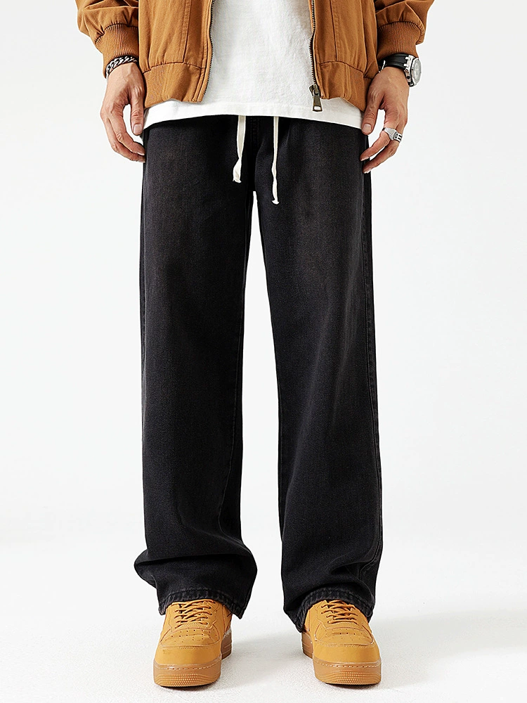 厂家直销男士复古水洗直筒牛仔裤，秋季休闲风格，适合青年潮流穿搭