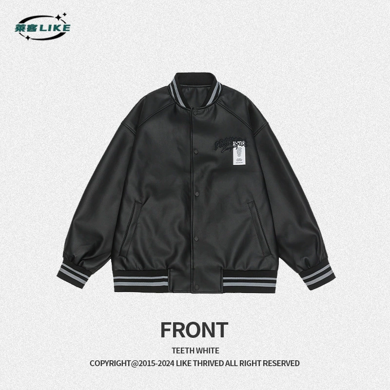 厂家直销青年男士宽松刺绣牛仔外套，春秋休闲风格，时尚街头款