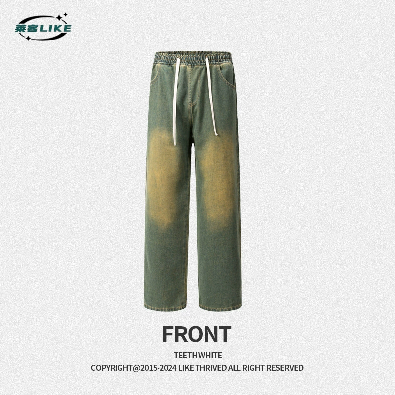 厂家直销男士修身复古牛仔裤，直筒设计，夏季休闲风格，水洗处理，适合日常穿着