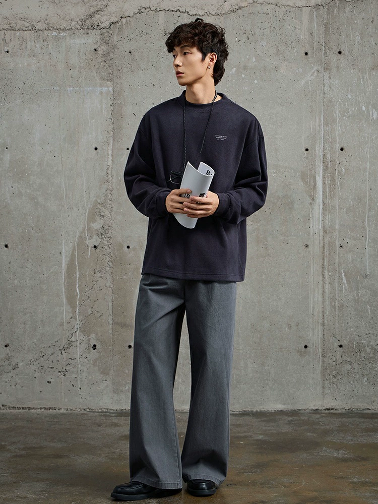 厂家直销男士修身宽松牛仔外套，秋冬休闲风格，防皱高弹磨毛设计