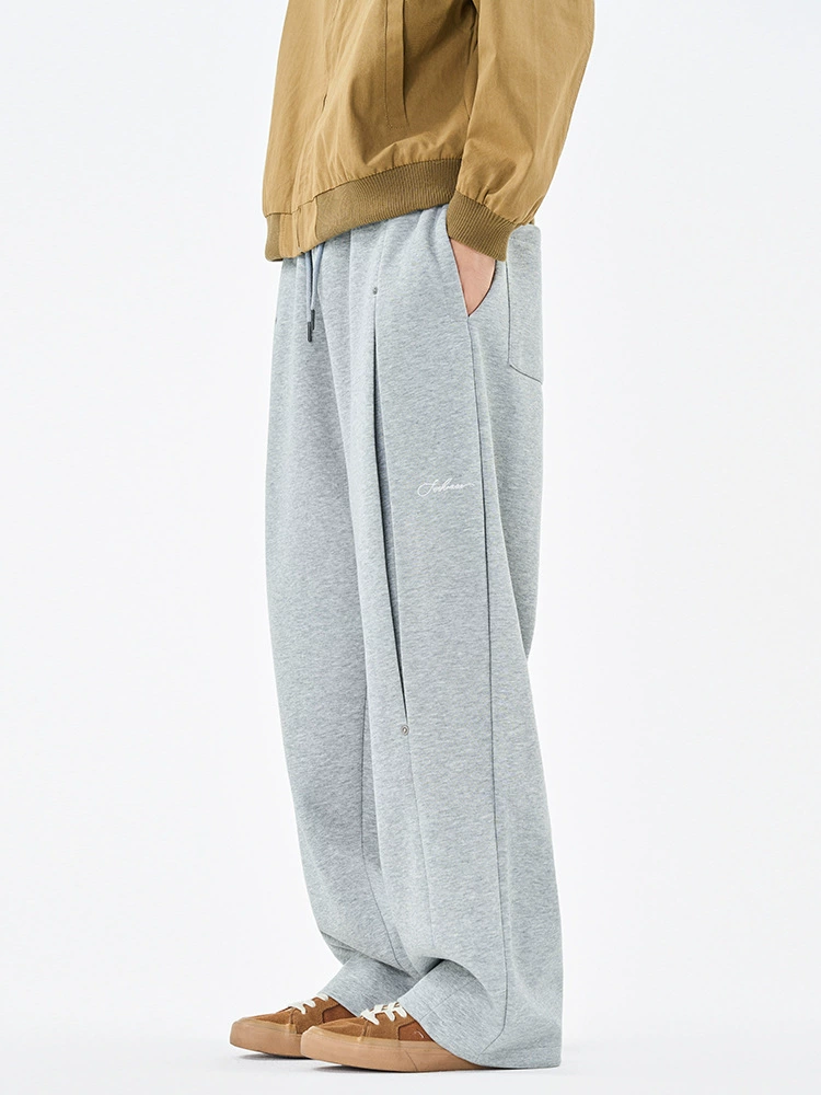 厂家直销男士修身刺绣阔腿牛仔裤，春秋休闲风，免烫耐磨长裤