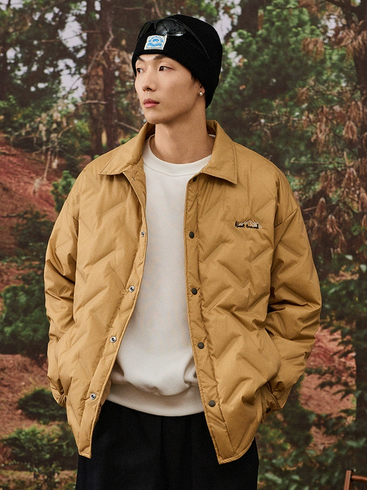 厂家直销大码男士加厚黑色羽绒服，修身设计，冬季休闲外套，连帽立领，多口袋实用