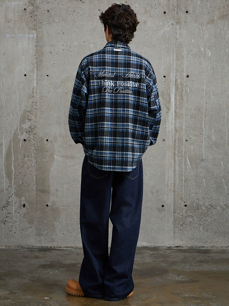 高品质男士宽松格子衬衫，休闲潮流上衣，春秋高街款式，透气耐磨，适合青年情侣穿搭